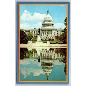 United States Capitol Building Reflection Vintage postcard #0875